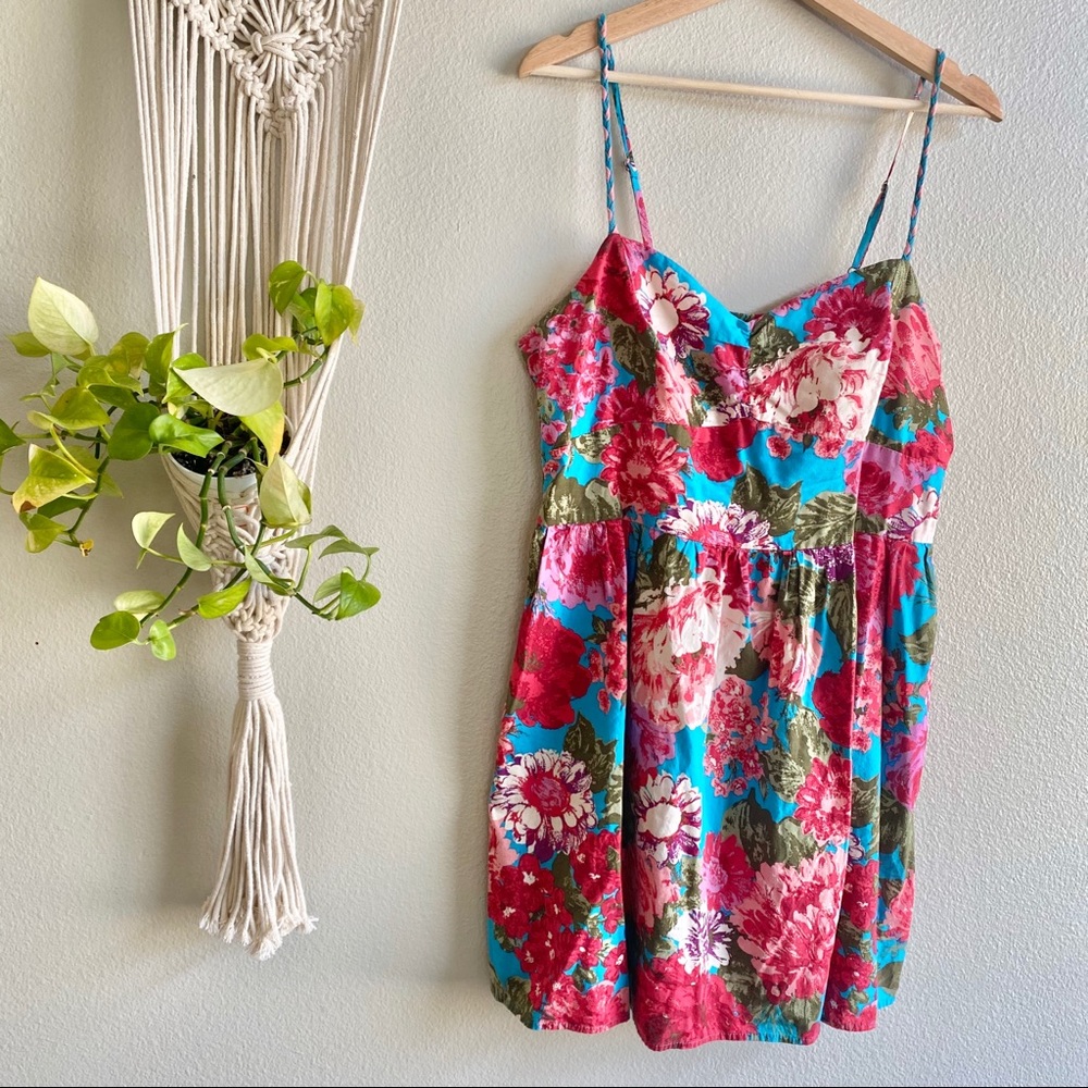 Xhilaration Dress Floral Pink Size XXL